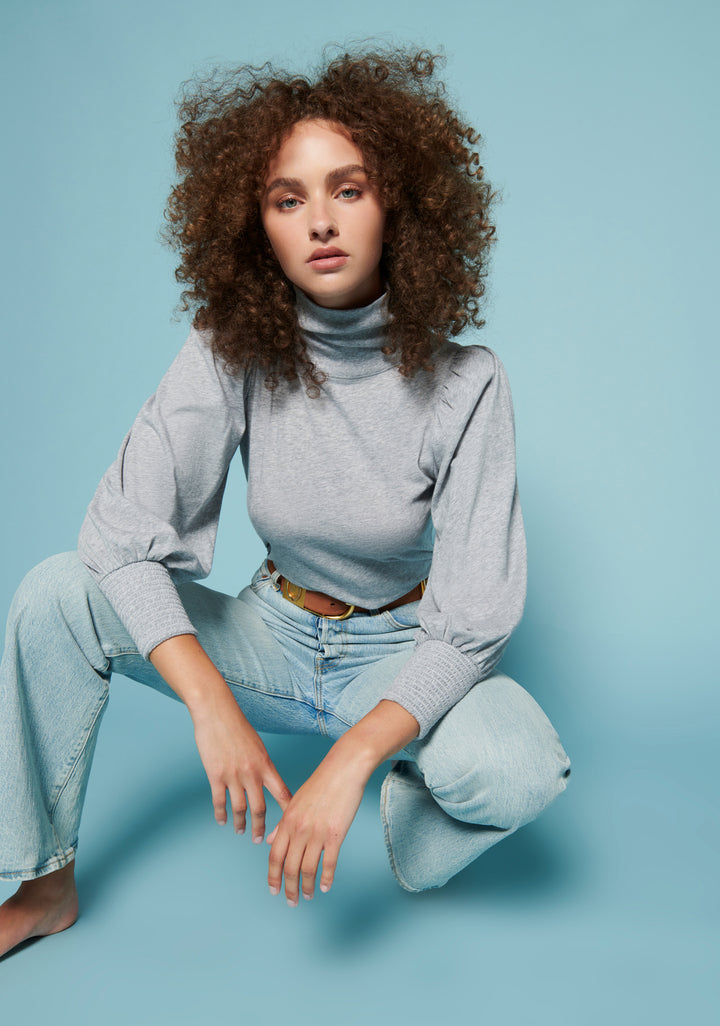 NATION LTD - Sawyer Femme Turtleneck - Heather Grey