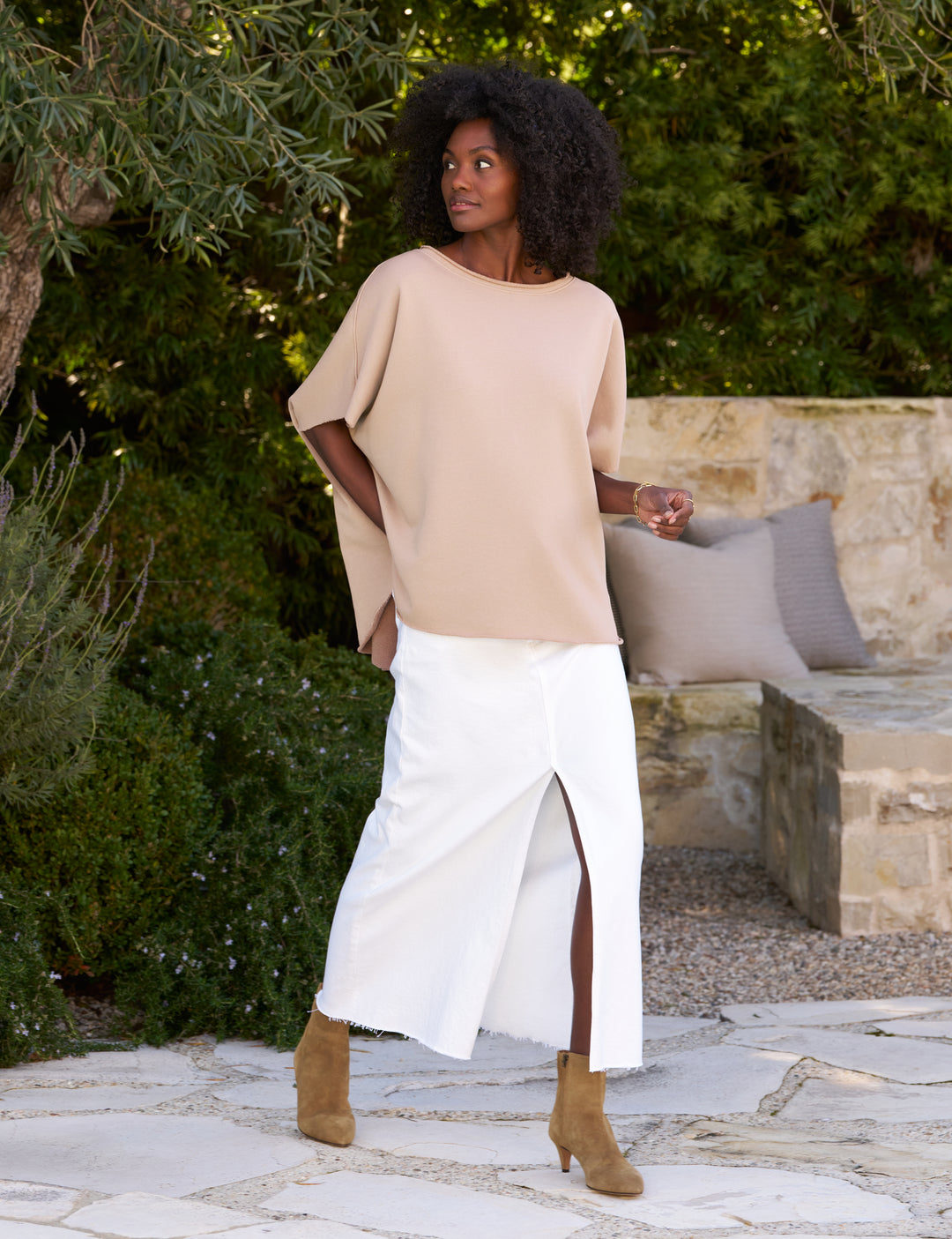Frank & Eileen - Donnybrook Denim Skirt in White