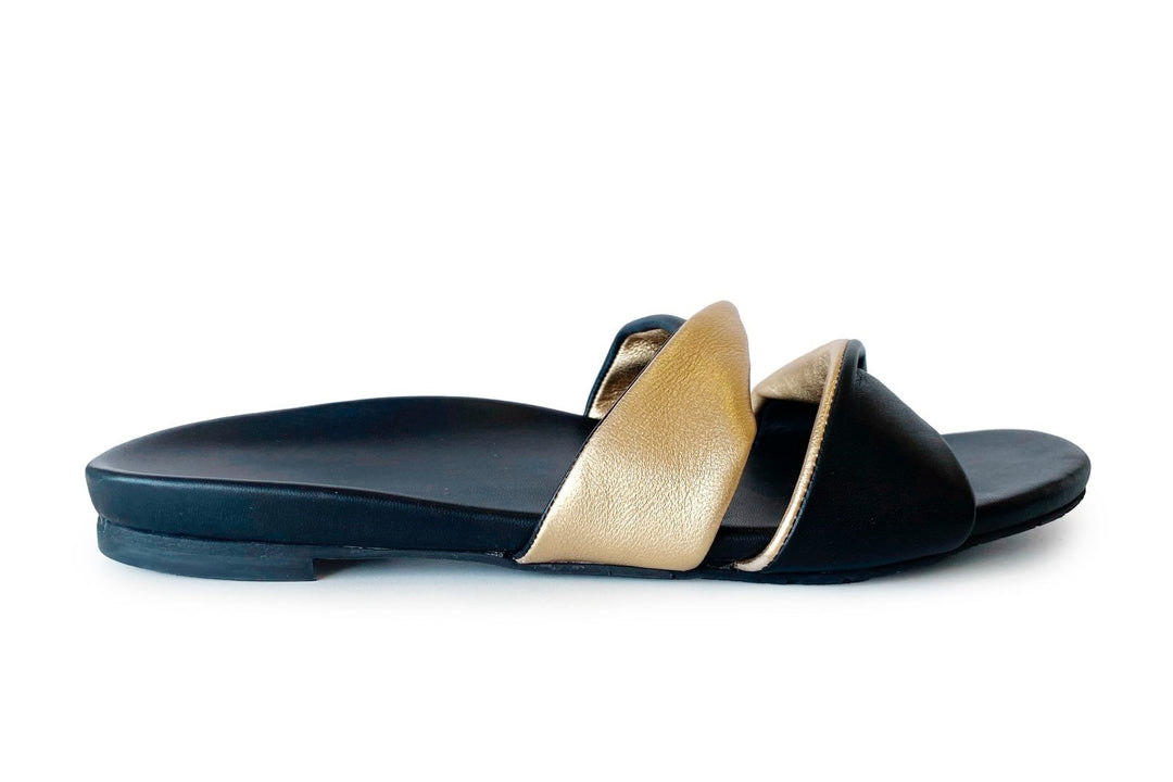 Pedro Garcia - Bego Sandal in Black/Gold Nappa