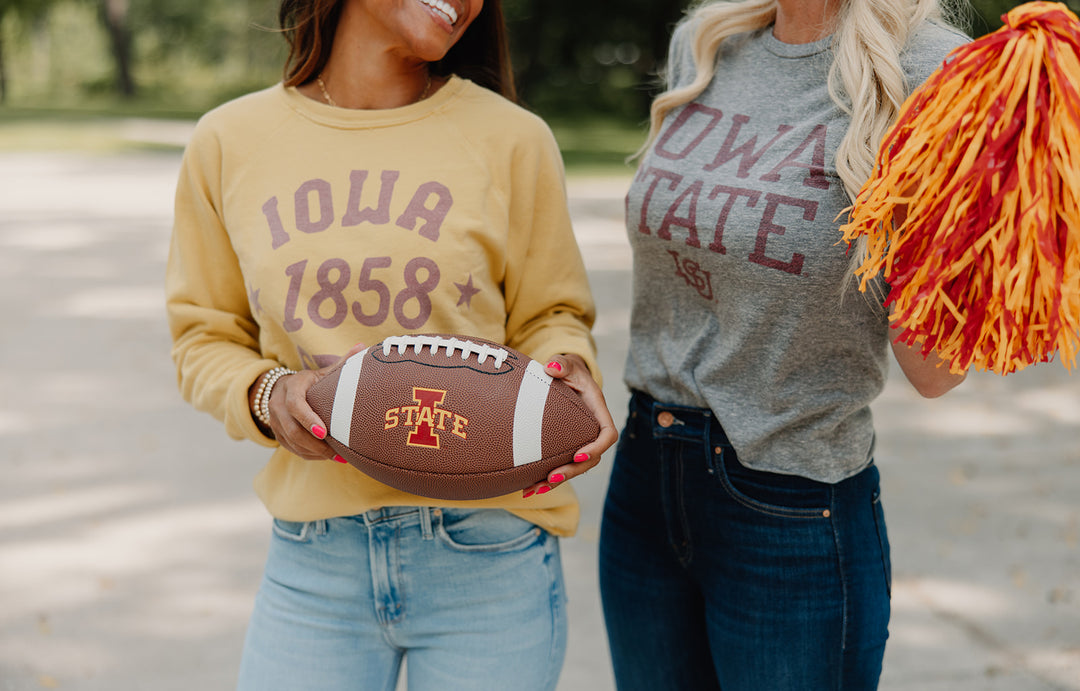 Retro x Blond Genius - ISU Iowa State Cyclones Vintage Washed Cut Off Tee in Heather Grey
