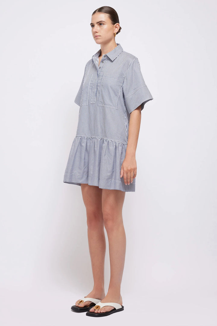 SIMKHAI - Cris Shirt Dress in Midnight Stripe