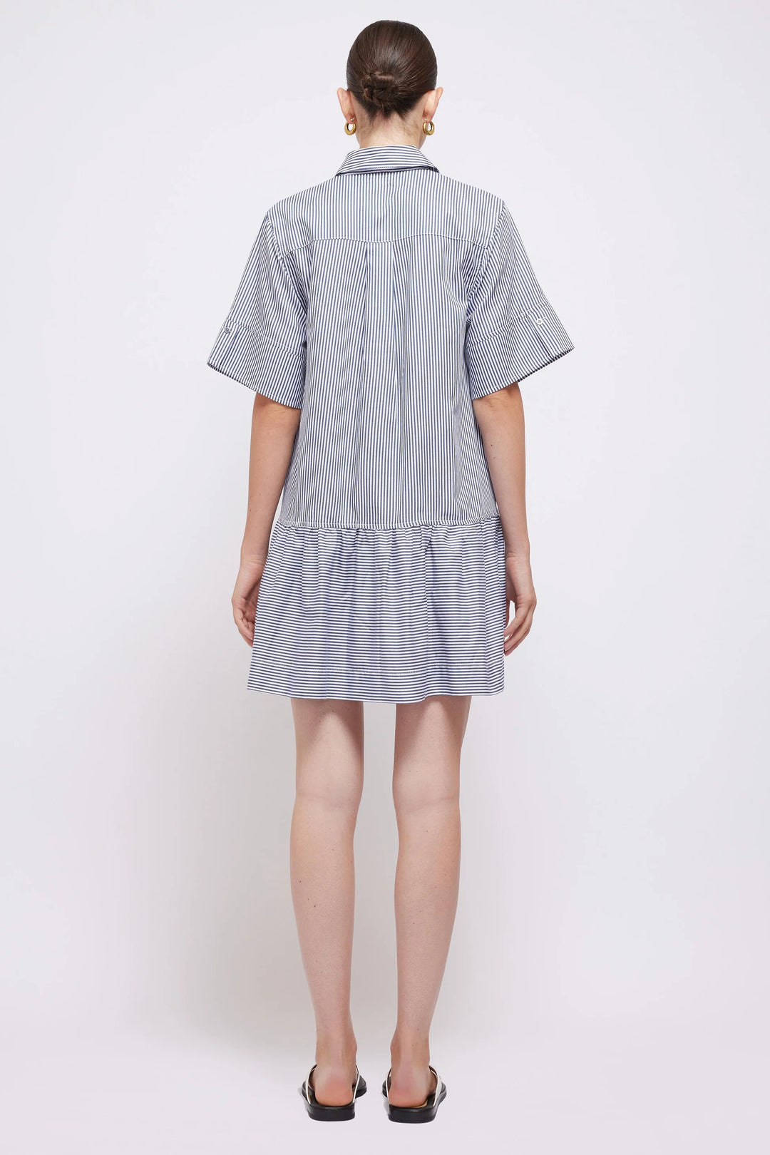 SIMKHAI - Cris Shirt Dress in Midnight Stripe