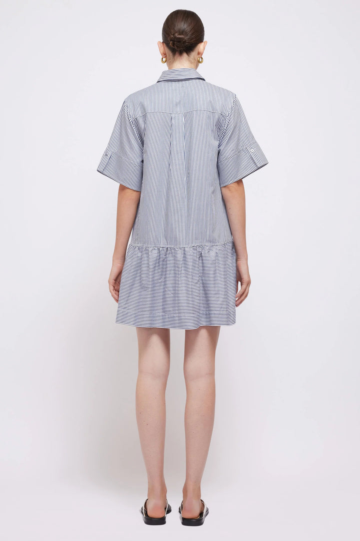 SIMKHAI - Cris Shirt Dress in Midnight Stripe