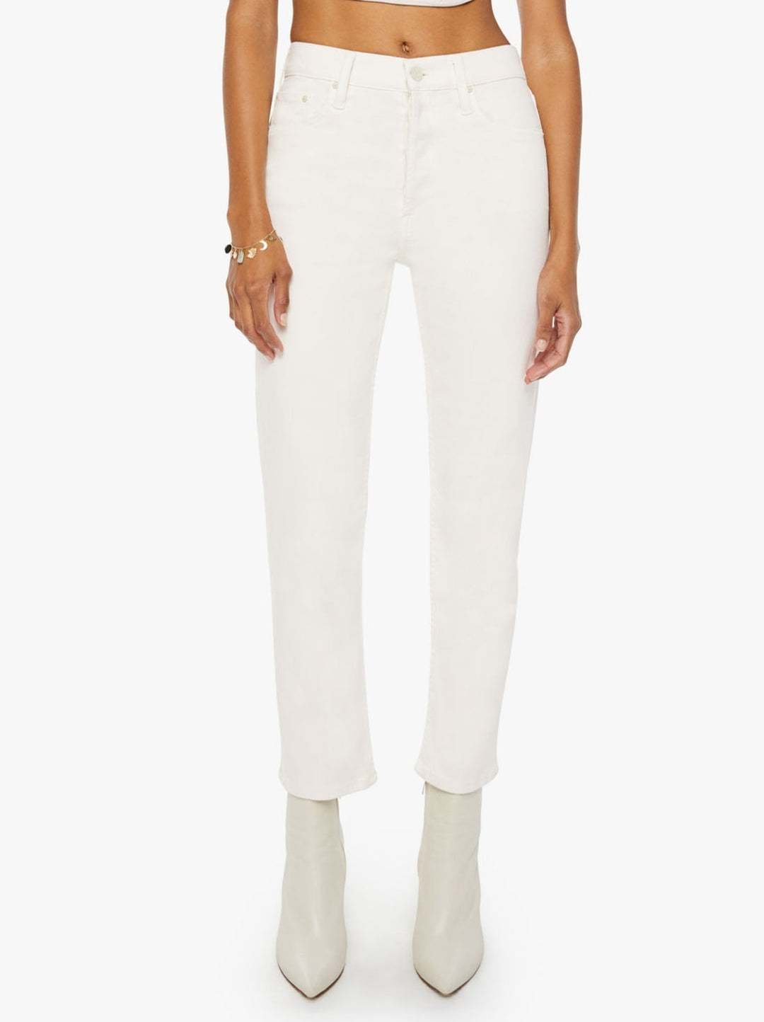 Mother The Tomcat Ankle Jeans in Cream Puffs