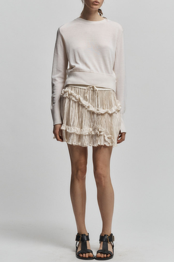 Saint Art New York - Grace Ruched Mini Skirt in Ivory