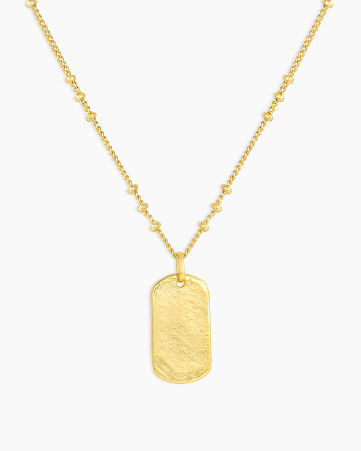 Gorjana - Griffin Dog Tag Necklace in Gold