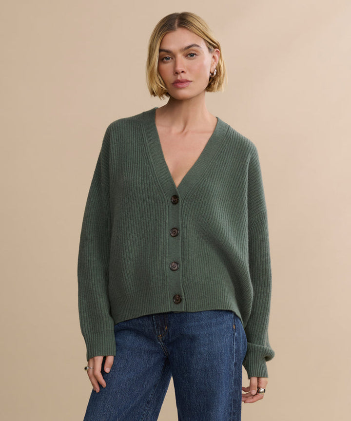 Jenni Kayne - Cropped Cashmere Cocoon Cardigan in Pine