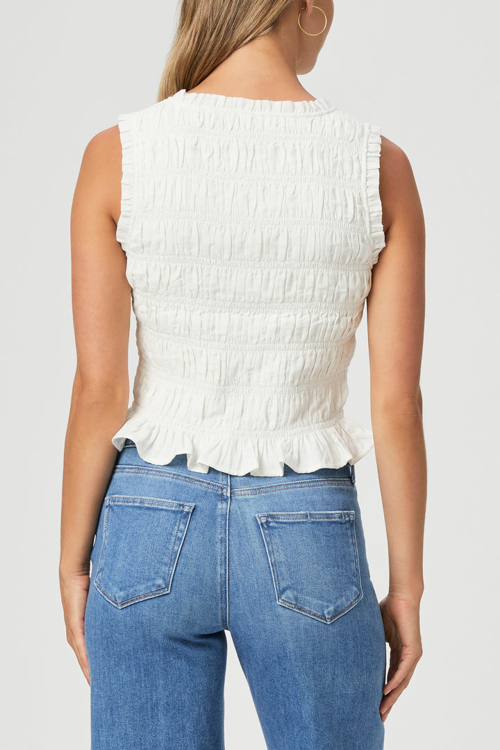 PAIGE- Devi Top in White