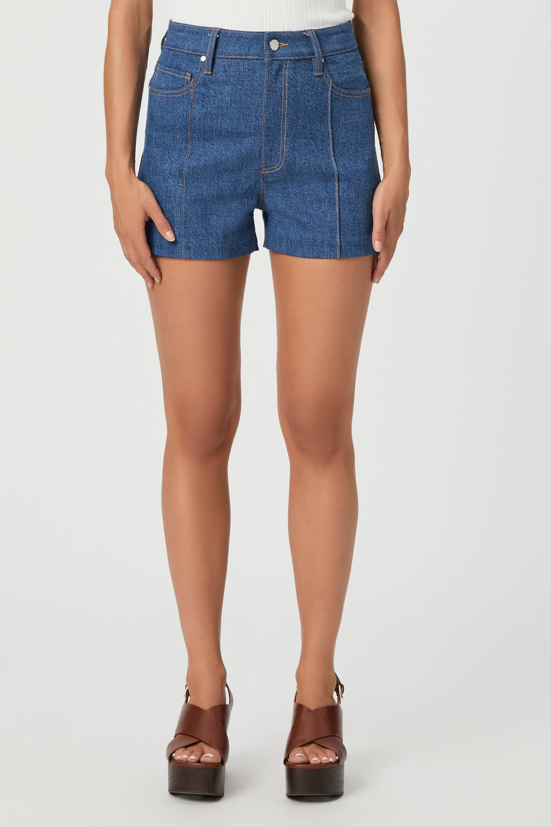 Paige - Dani Denim Short with Pintucks in Whitney