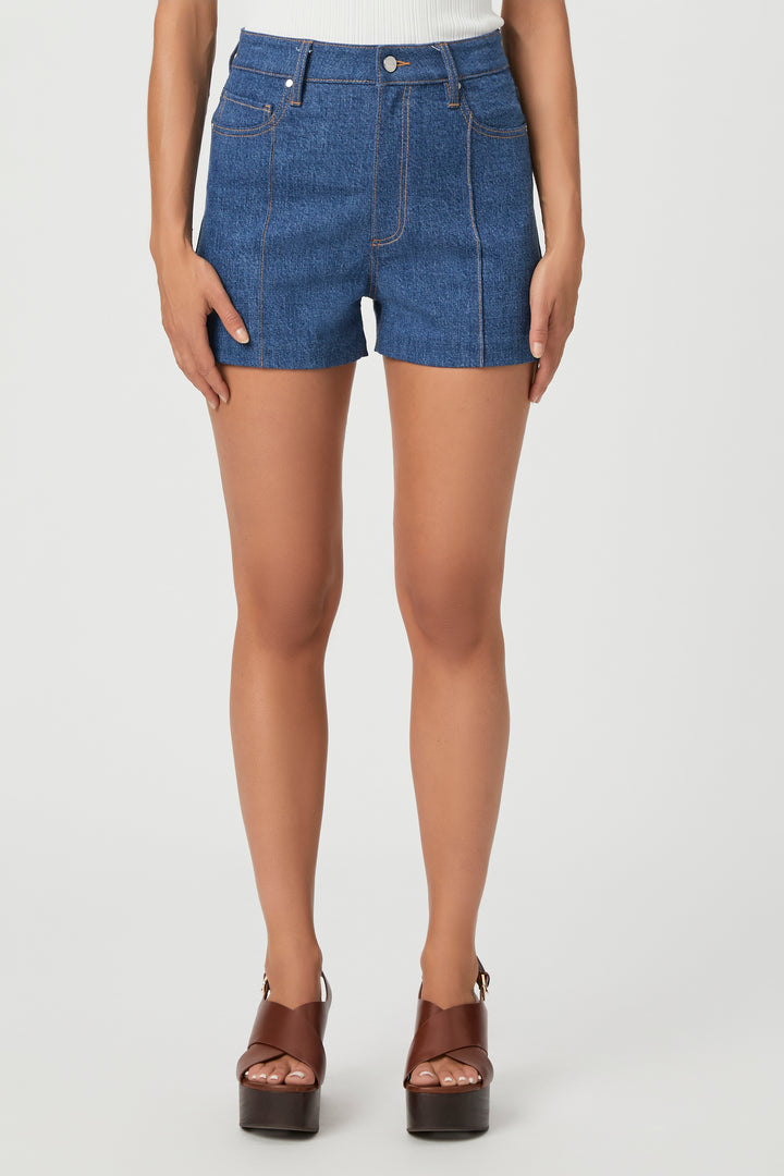 Paige - Dani Denim Short with Pintucks in Whitney