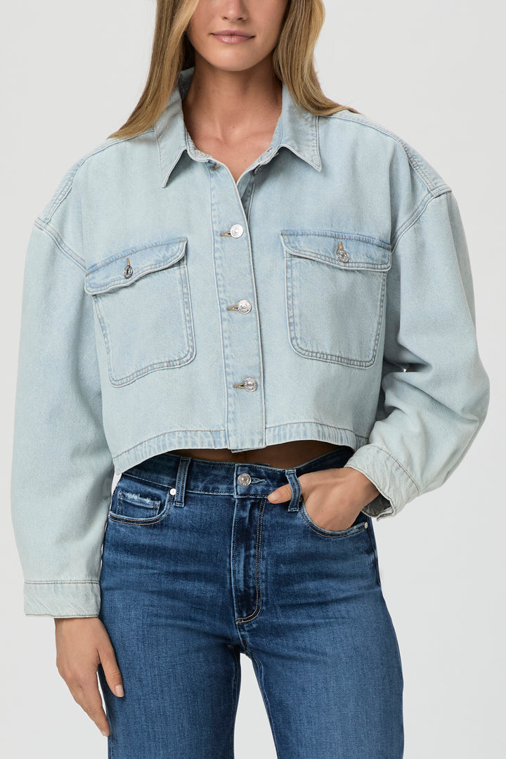 PAIGE - Natalia Cropped Shacket in Windward