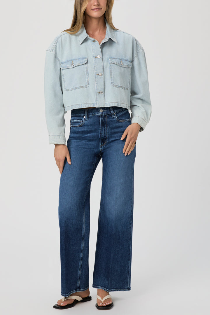 PAIGE - Natalia Cropped Shacket in Windward