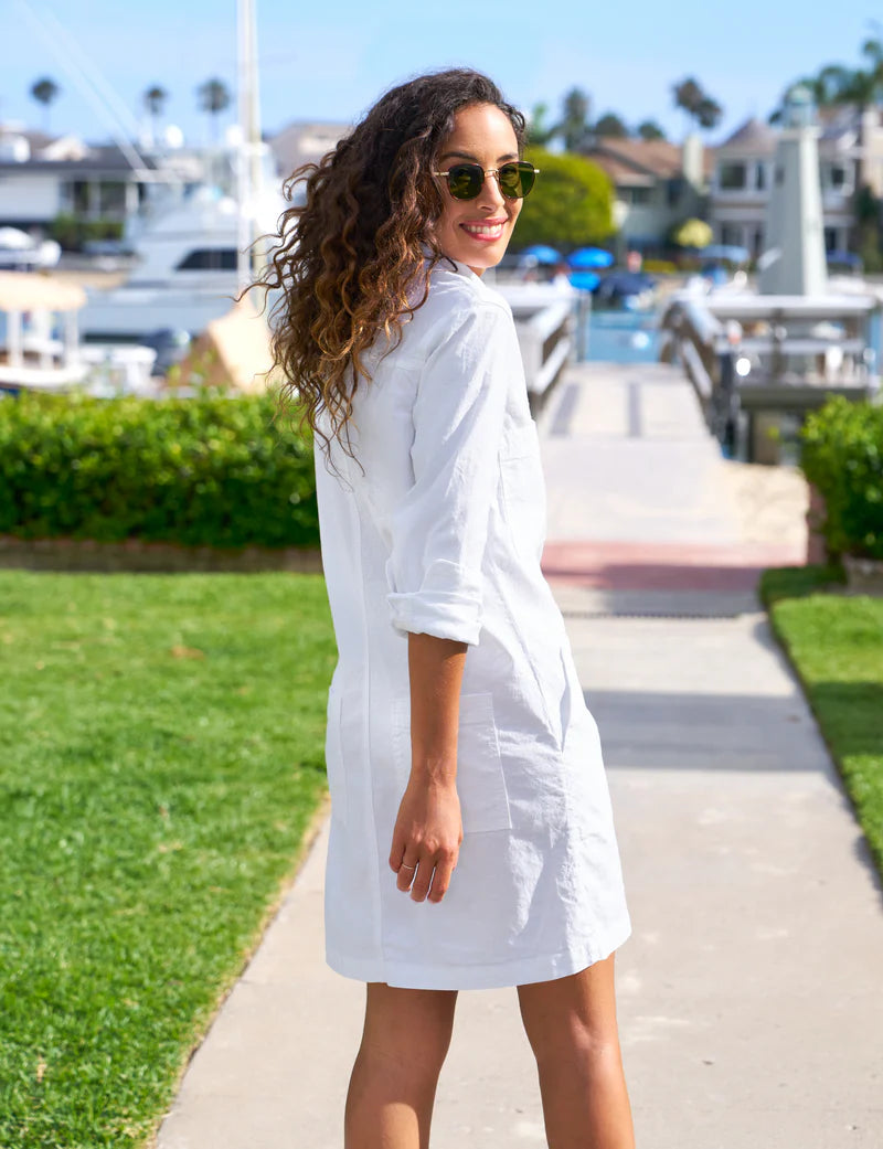 Frank & Eileen - Southern Long- Sleeve Playsuit in White