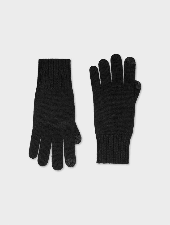 White + Warren - Cashmere Texting Gloves in Black
