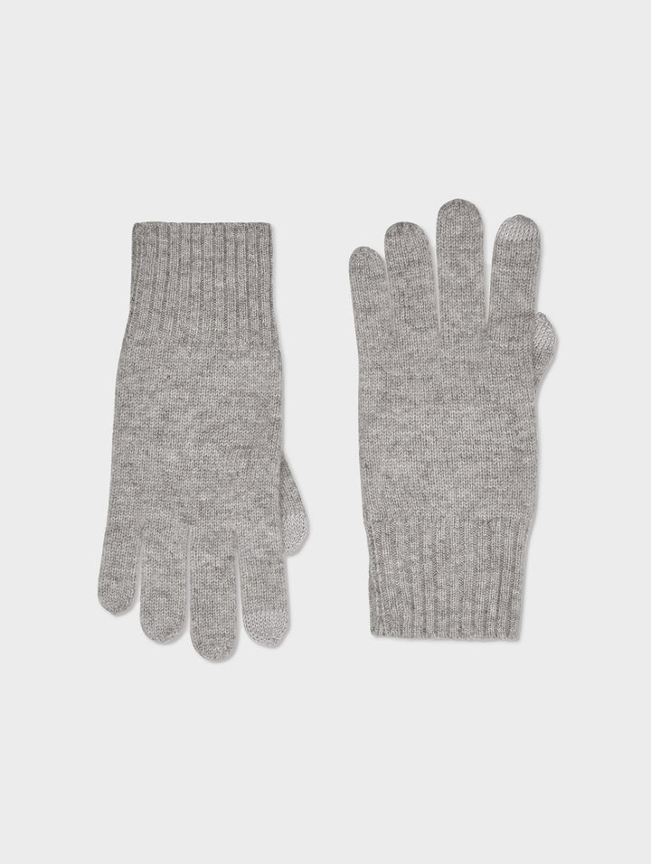 White + Warren - Cashmere Texting Gloves in Grey Heather