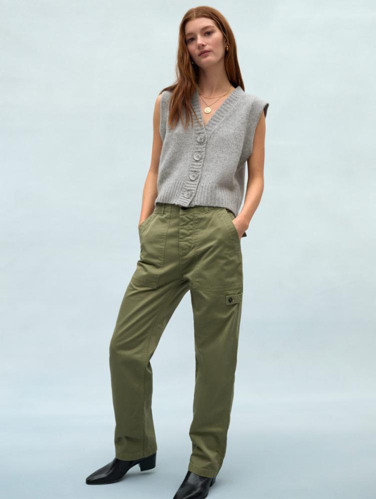 White + Warren - Cashmere Plush Button Vest in Grey Heather