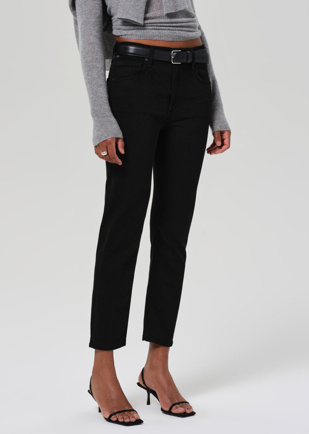 Citizens of Humanity - Isola Straight Crop Denim in Plush Black