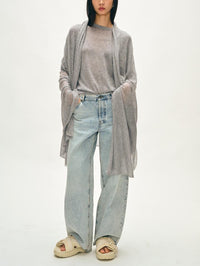 White + Warren - Superfine Cashmere Blend Travel Wrap in Slate Heather