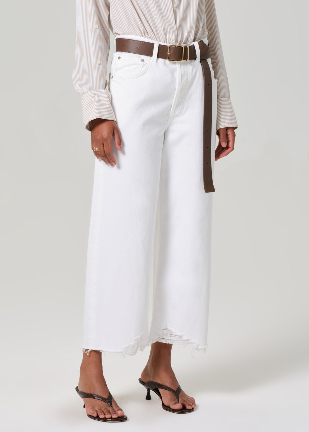 CITIZENS OF HUMANITY - Ayla Raw Crop in Harlow Denim