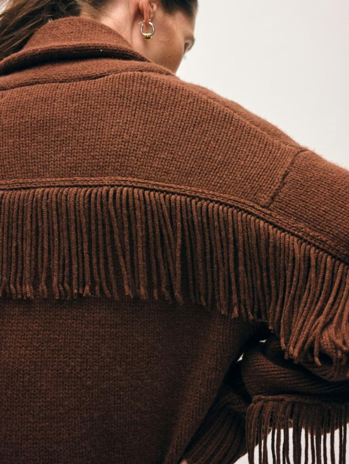 White + Warren - Cashmere Blend Luxe Fringe Coatigan in Coco