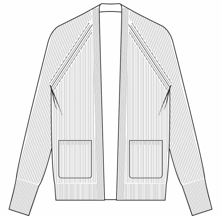 White + Warren - Cashmere Ribbed Open Cardigan in Saddle Brown
