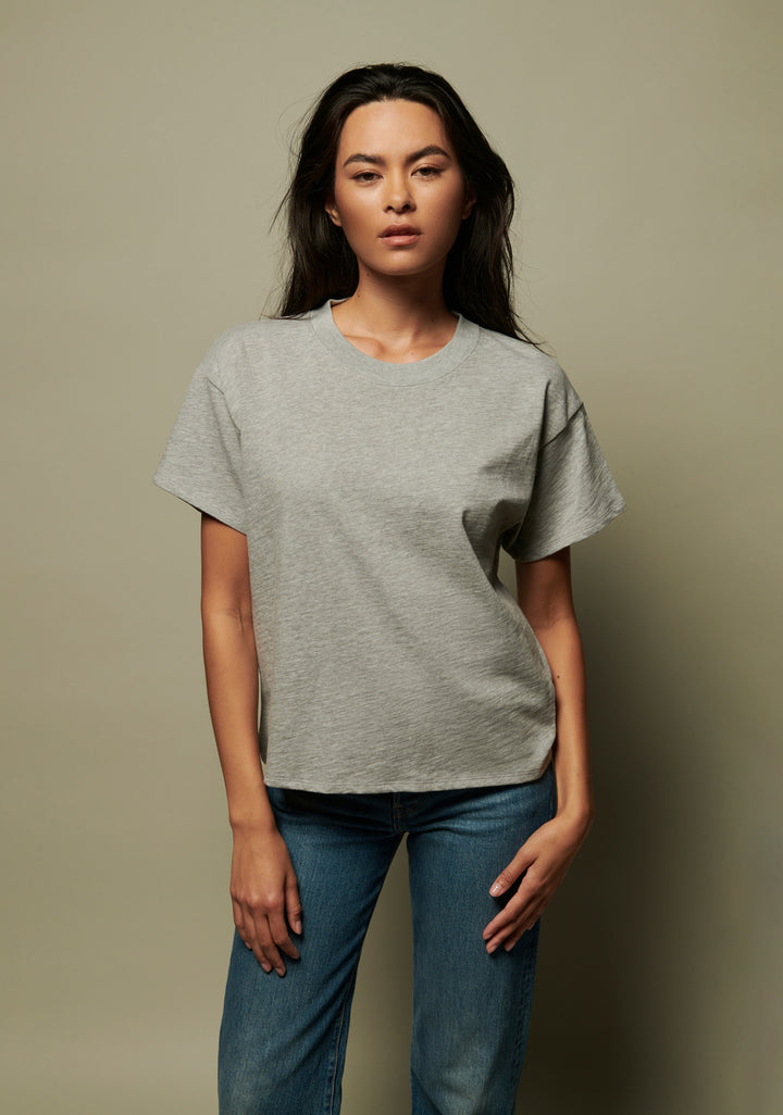 Nation LTD - Jessa Boxy Crop in Heather Grey