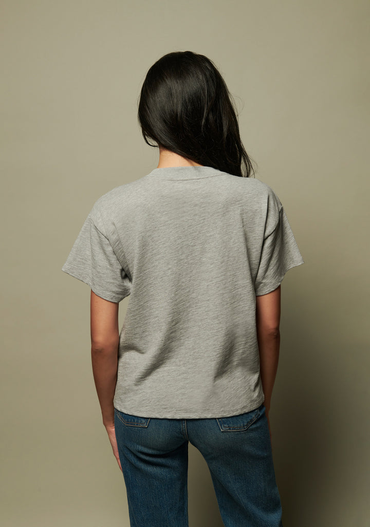 Nation LTD - Jessa Boxy Crop in Heather Grey