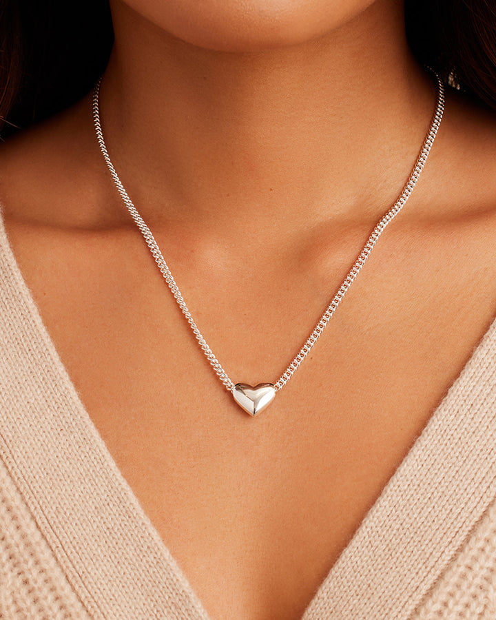 Gorjana - Lou Helium Heart Necklace in Silver