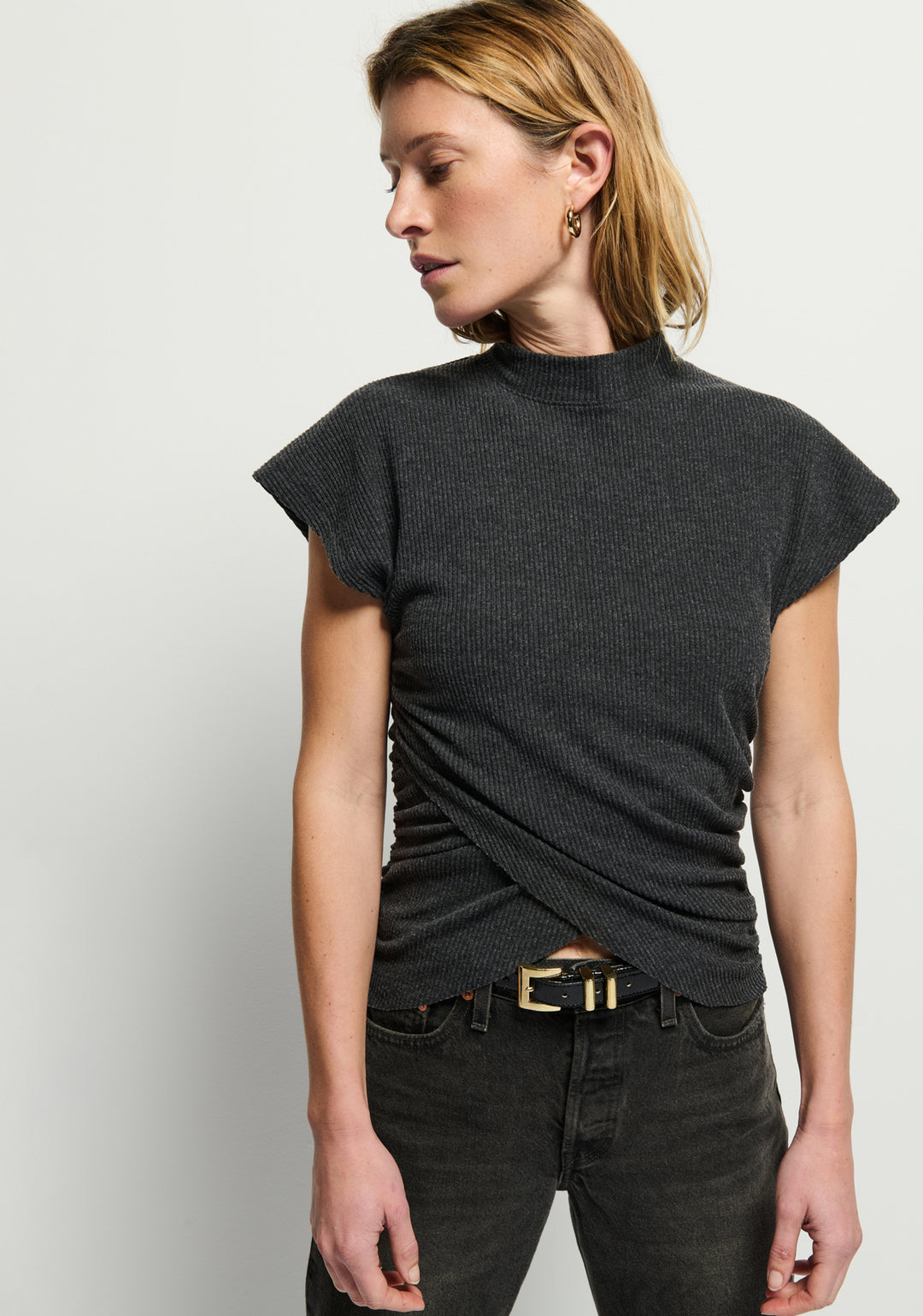 Nation LTD - Khloe Top in Dark Charcoal Heather