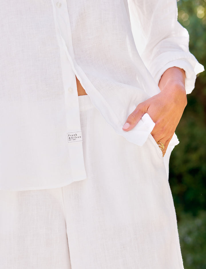 Frank & Eileen - Tuscany Getaway Linen Set in White Linen