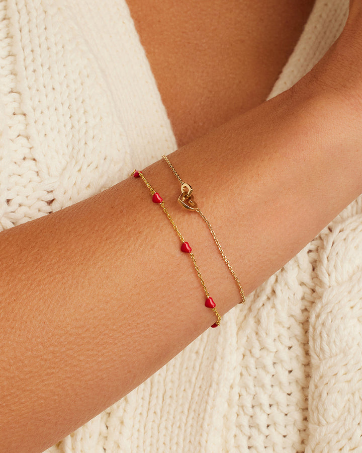 Gorjana - Amour Heart Bracelet in Red Enamel