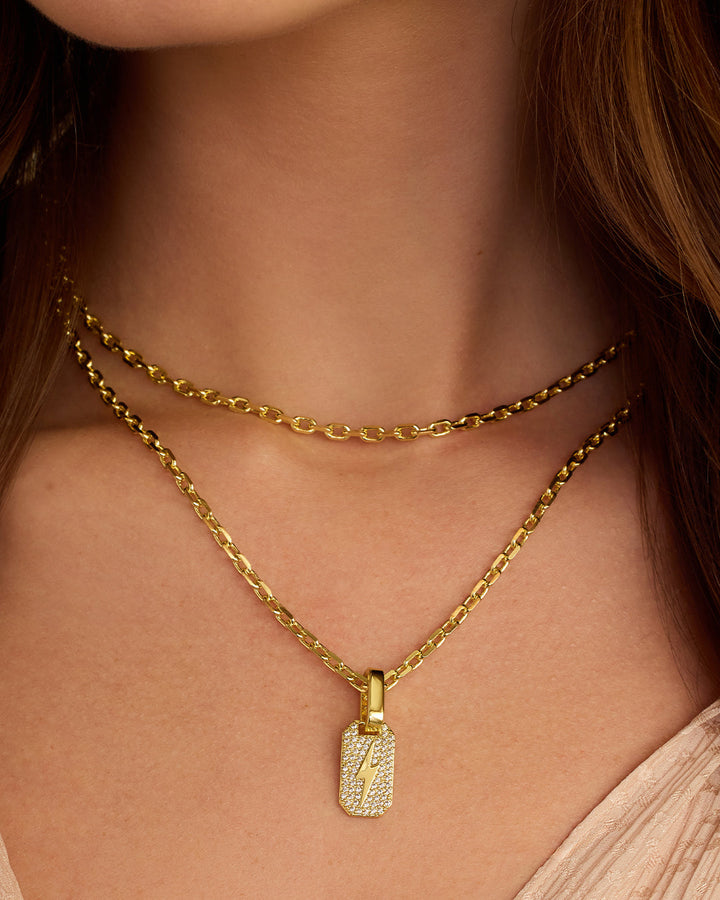 Gorjana - Shimmer Bolt Tag Charm in Gold