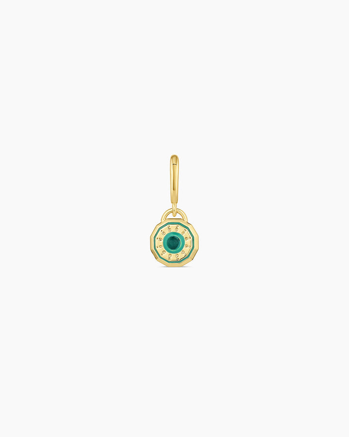 Gorjana - Birthstone Parker Charm in Green Agate May