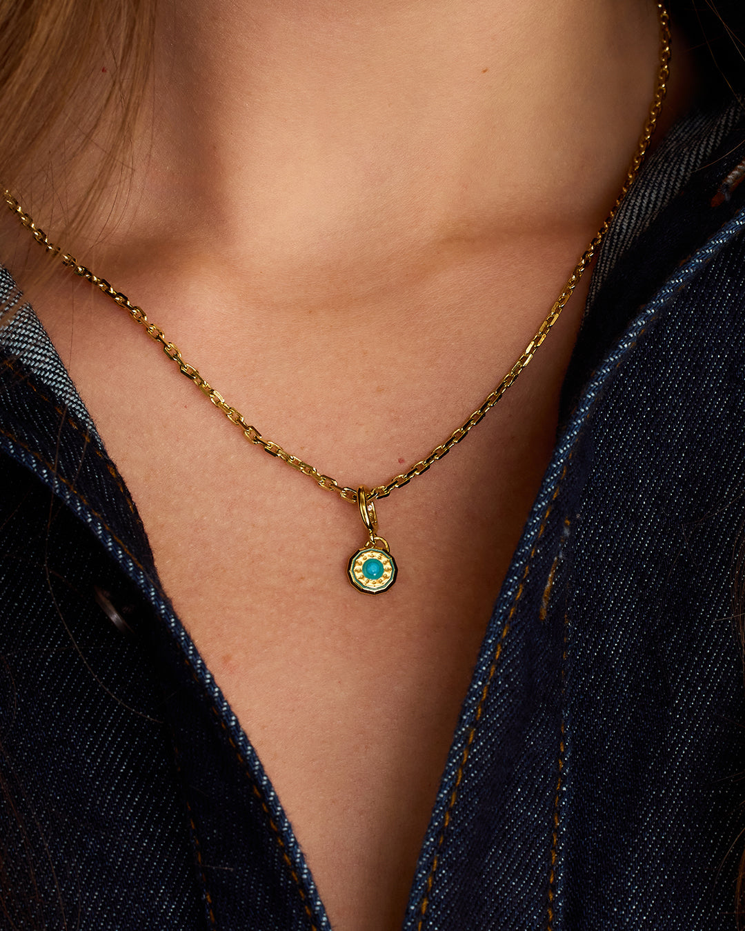 Gorjana - Birthstone Parker Charm in Turquoise December