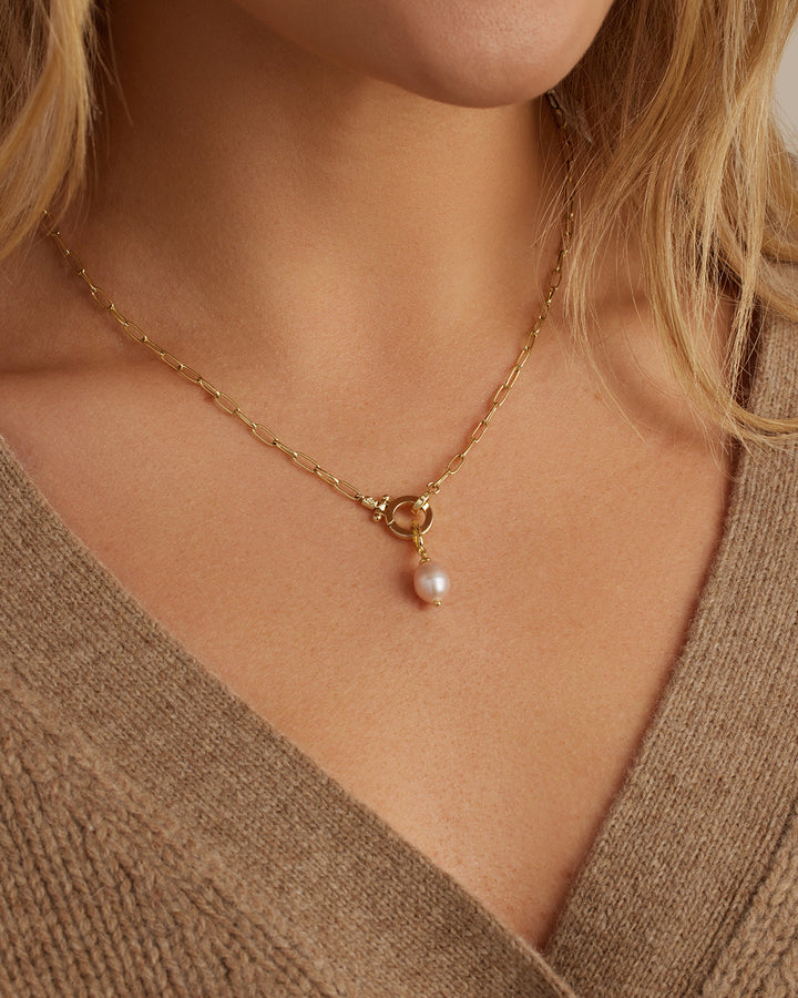 Gorjana - Pink Pearl Parker Charm in Gold