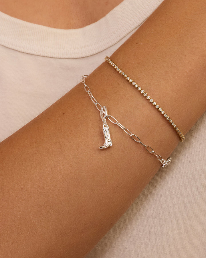 Gorjana - Cowboy Boot Parker Charm in Silver
