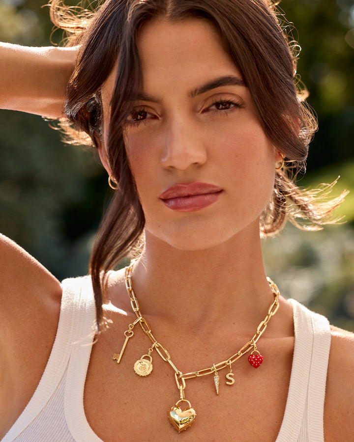Gorjana - Heart Key Statement Charm in Gold