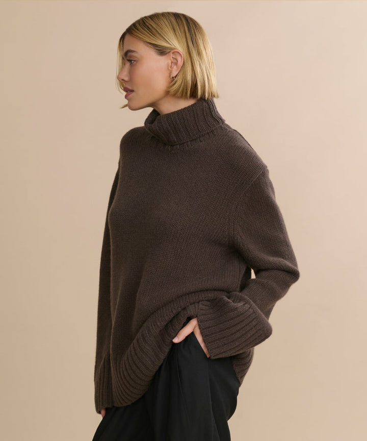 Jenni Kayne - Cashmere Jet Turtleneck in Chocolate