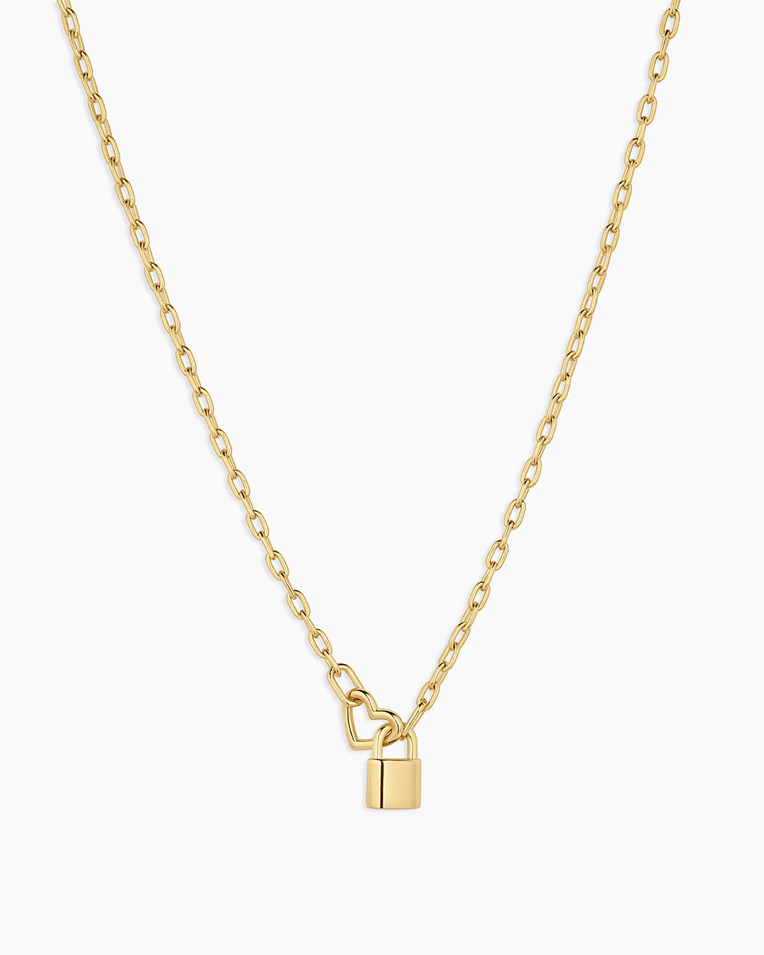Gorjana - Heart Padlock Interlocking Necklace in Gold
