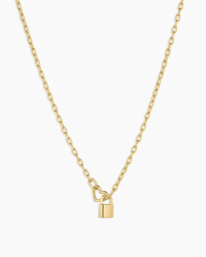 Gorjana - Heart Padlock Interlocking Necklace in Gold