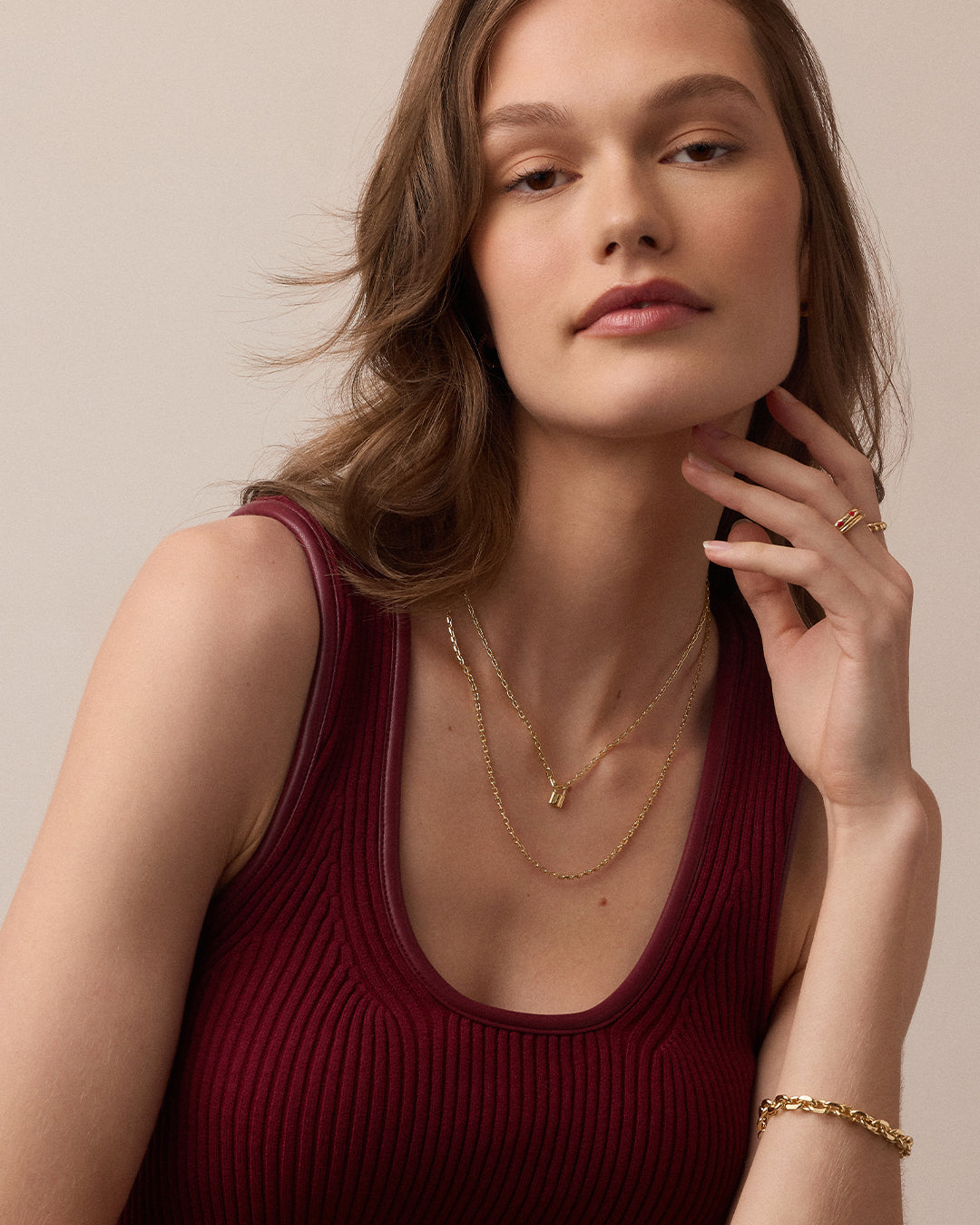Gorjana - Heart Padlock Interlocking Necklace in Gold