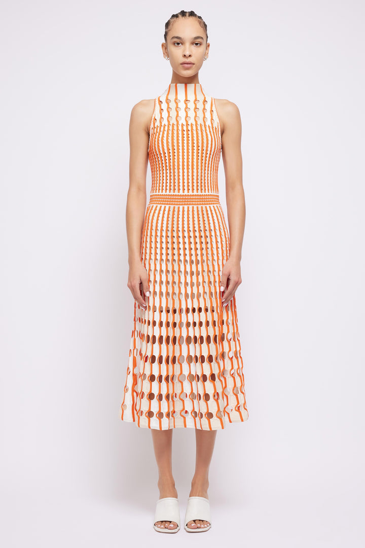 SIMKHAI - Nash Midi Dress in Flame Dresses