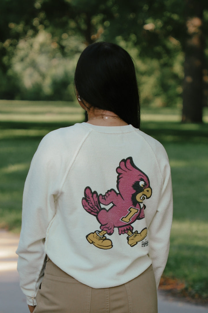Iowa State Terry Cut-Hem Sweatshirt Antique White (BL948-BLISU1612A-AWH)