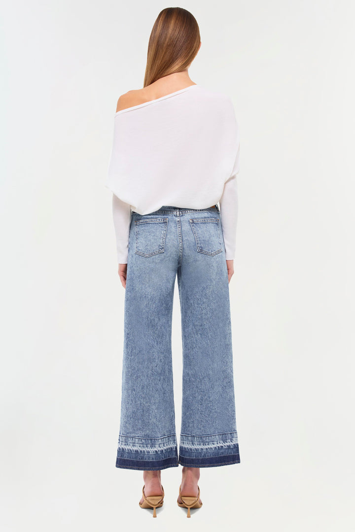 SIMKHAI - Lavina Draped Off Shoulder Sweater in Ivory