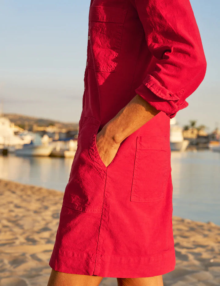 Frank & Eileen - Southern Long-Sleeve Playsuit Dress in Double Decker Red