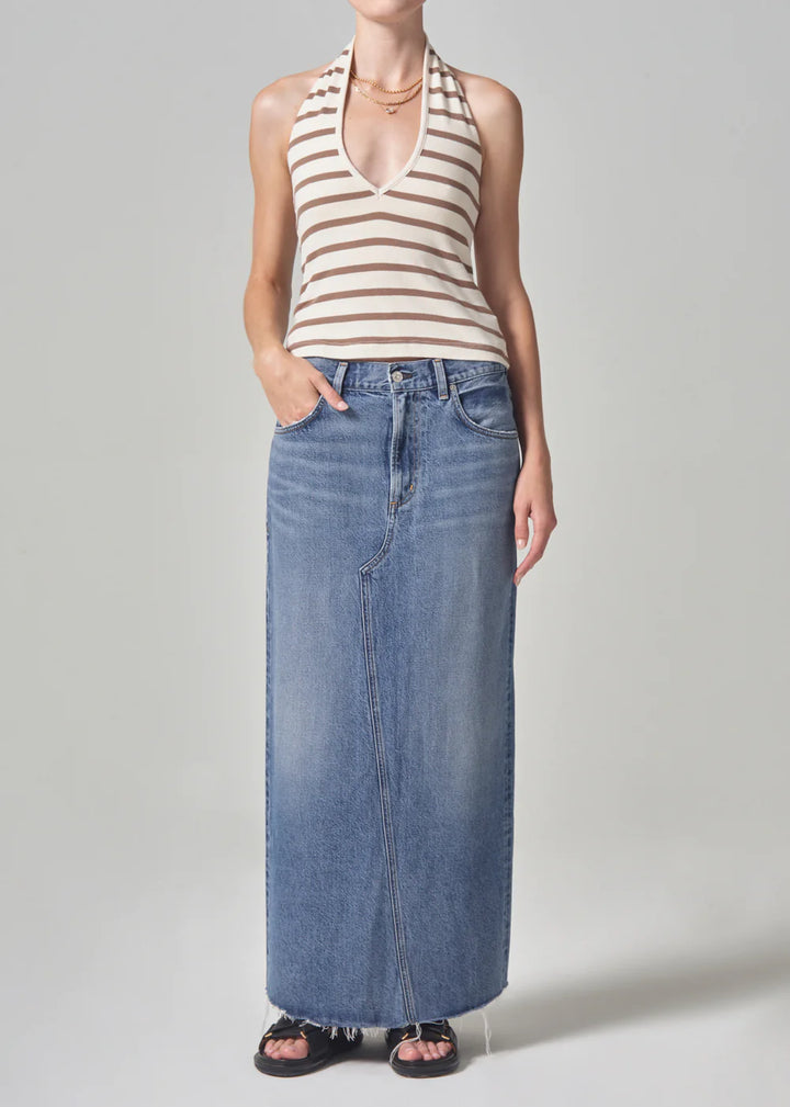 Citizens of Humanity - Circolo Reworked Maxi Jean Skirt in Glisten