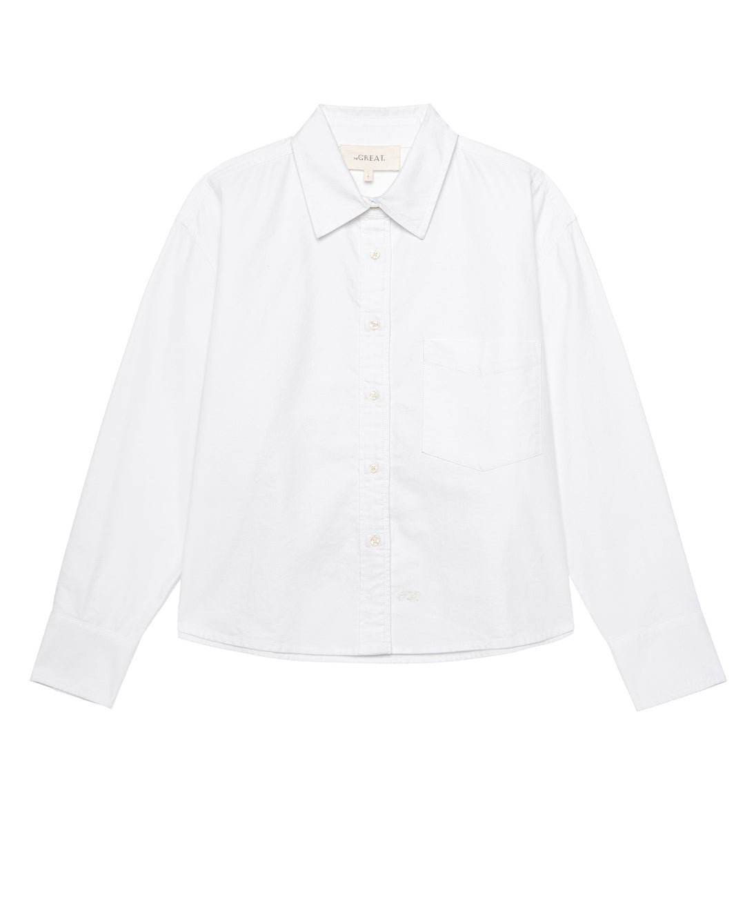 THE GREAT - The Cropped Oxford Shirt in White