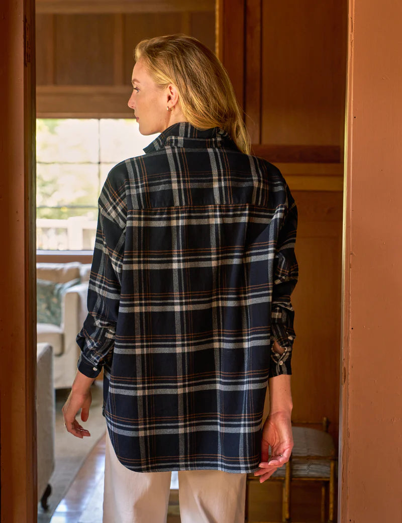 Frank & Eileen - Shirley Oversized Button-Up Shirt in Black/Grey/Camel