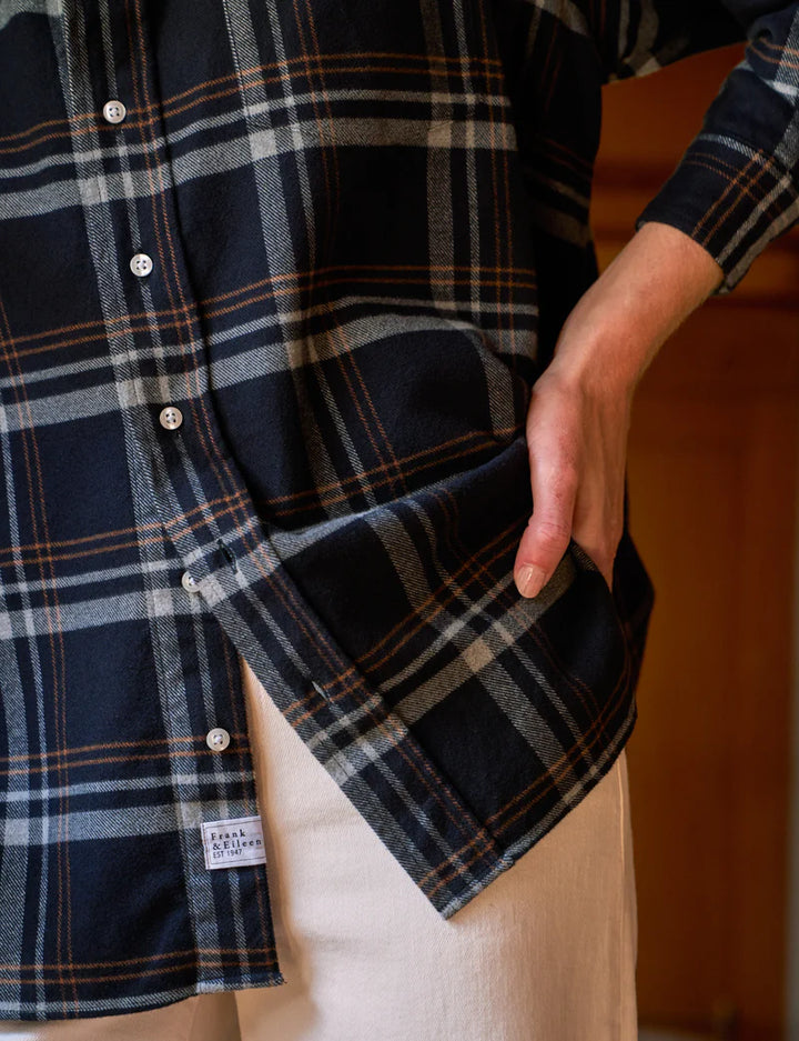 Frank & Eileen - Shirley Oversized Button-Up Shirt in Black/Grey/Camel