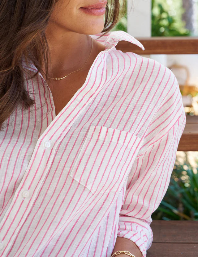 Frank & Eileen - Mary Classic Shirtdress in Pink stripe